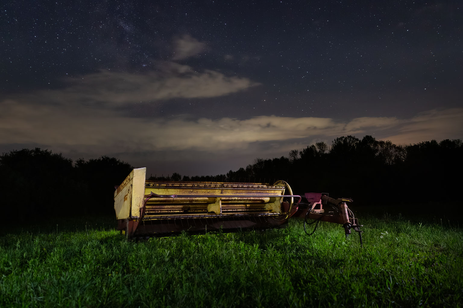 night photography hay bind